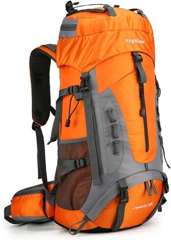 King'sGuard 60L Hiking Backpack for Men and Women Lightweight Camping Hiking Backpack with Rain Cover Large Waterproof Travel Backpack Backpacking Pack (Red) in Kuwait