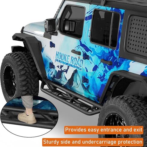 Hooke Road Wrangler JL Side Steps Running Boards Slider Rails for 2018-2025 Jeep Wrangler JL Unlimited 4 Doors in Saudi Arabia