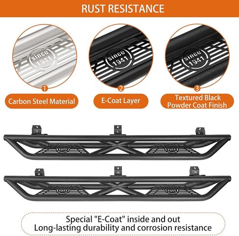 Hooke Road Wrangler JL Side Steps Running Boards Slider Rails for 2018-2025 Jeep Wrangler JL Unlimited 4 Doors in Saudi Arabia