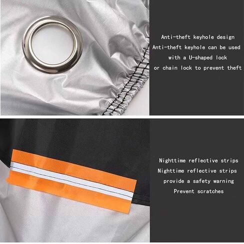Motorcycle Cover for Yamaha Vino 50/125 1997–2010 All Weather Universal Dust Cover Waterproof Sun Protection Cover Windproof Rain Snow Cover,L-Black Silver in Saudi Arabia