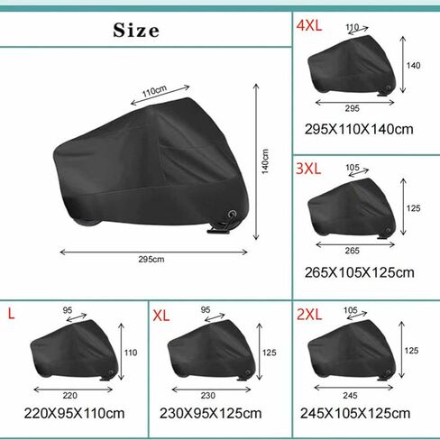 Motorcycle Cover for Yamaha Vino 50/125 1997–2010 All Weather Universal Dust Cover Waterproof Sun Protection Cover Windproof Rain Snow Cover,L-Black Silver in Saudi Arabia