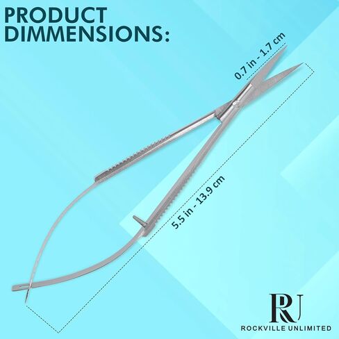 Micro Scissor 5.5" Straight Tip Embroidery Scissor Premium Stainless Steel Applique for Sewing Art & Craft Grooming for Eyebrow Eyelash and Spring Action Extra Sharp Squeeze Scissors. in Saudi Arabia