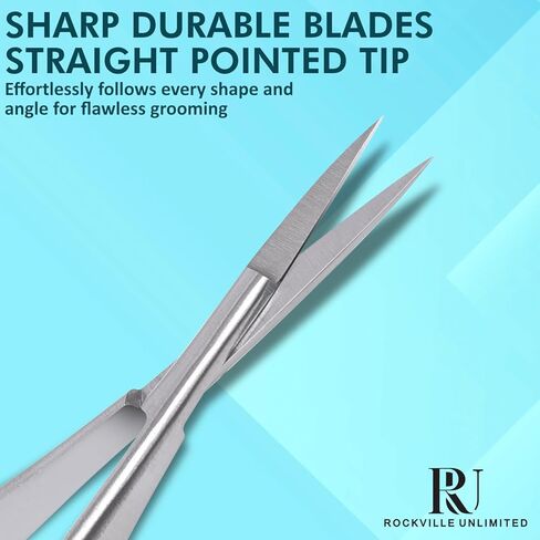 Micro Scissor 5.5" Straight Tip Embroidery Scissor Premium Stainless Steel Applique for Sewing Art & Craft Grooming for Eyebrow Eyelash and Spring Action Extra Sharp Squeeze Scissors. in Saudi Arabia