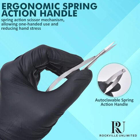 Micro Scissor 5.5" Straight Tip Embroidery Scissor Premium Stainless Steel Applique for Sewing Art & Craft Grooming for Eyebrow Eyelash and Spring Action Extra Sharp Squeeze Scissors. in Saudi Arabia