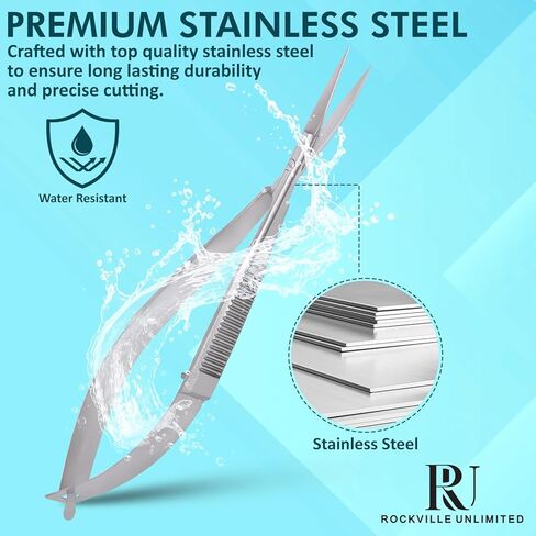 Micro Scissor 5.5" Straight Tip Embroidery Scissor Premium Stainless Steel Applique for Sewing Art & Craft Grooming for Eyebrow Eyelash and Spring Action Extra Sharp Squeeze Scissors. in Saudi Arabia