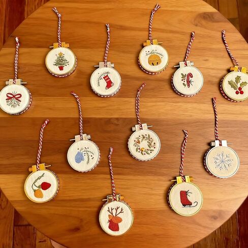 Hand Embroidery Christmas Ornament Kits, Cross Stitch Christmas Embroidery Patterns Needlepoint Kit for Adults & Beginners, Set with Easy & Instructions (1#) in Saudi Arabia