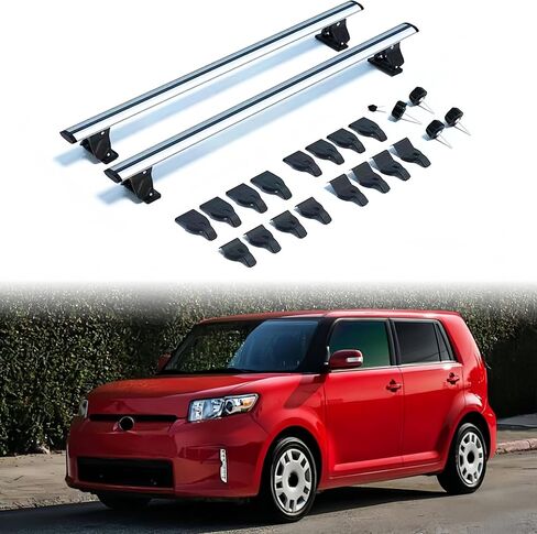 2Pcs Aluminum Roof Rack Cross Bars Fits for Scion xB Base Wagon 2004-2015 Roof Rack Cargo Carrier Anti-Theft Lockable Rooftop Racks Crossbars for Luggage, Skis, Bikes and Outdoor Gear (Black) in Kuwait
