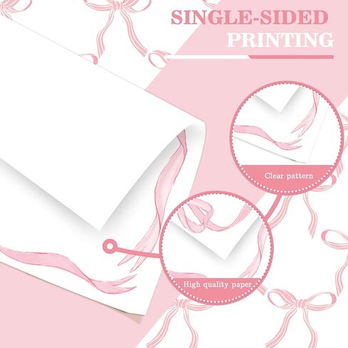 60 Sheets Christmas Bow Border Stationery Paper Letterhead Vintage Red Ribbon Bow Writing Paper for Invitation School Office Printing, 8.5 x 11 Inch, Single-Sided in Saudi Arabia