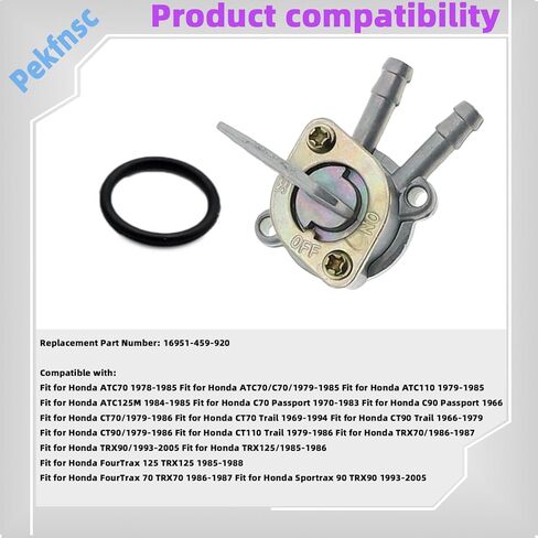 16951 459 920 مجموعة مفاتيح غاز الوقود بيتكوك مناسبة لهوندا TRX70 TRX90 TRX125 CT110 CT90 CT70 ATC110 ATC70/C70 جزء استبدال صمام التشغيل/الإيقاف 16951-459-920 in Kuwait