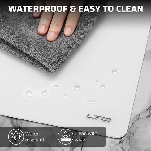 LTC Tempered Glass Gaming Mousepad, Ultra-Smooth Micro-Etched Surface Mouse Pad for Top Control and Speed, Anti-Slip Full Rubber Base, Professional Large Mouse Mat for FPS Gamers, 13X13in in Saudi Arabia