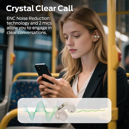 Monster Open Ear AC228 Wireless Headphones, Clip-On Earbuds, Adaptive Comfort, Immersive Audio, Bluetooth 6.0 Open Ear Earbuds with ENC Clear Call, 30H Playtime, IPX5 Water Resistant - White in Saudi Arabia