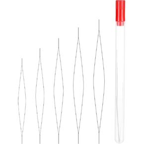 5 قطع إبر الديكور 5 أحجام البذور الخرز إبرة العين الكبيرة الديكور الإبر مع إبرة زجاجة الخرز التطريز للأساور الحرفية وصناعة المجوهرات in Kuwait