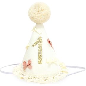 Bow 1st Birthday Hat for Girls - First Birthday Hat Crown for Party Decorations in Saudi Arabia