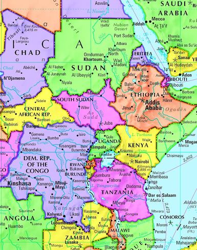 World Wall Map Poster 36"x24" (when unfolded) Paper in Saudi Arabia