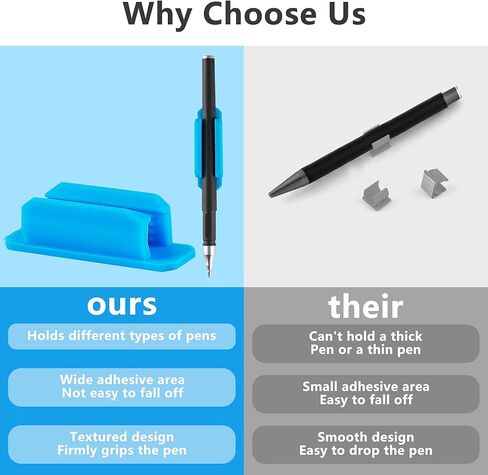 Viotim 10Pack Adhesive Pen Holder for Desk, Silicone Pen Holder for Classroom,Teacher Student Kinds Desk Accessories, Office Desk Accessories in Saudi Arabia