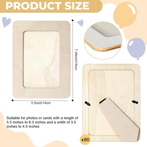 60 Pcs Wooden Picture Frames for Crafts, 4 x 6 inch DIY Wood Frame Bulk, Small Unfinished Standing Paintable Photo Frame for Home Birthday Party Wedding Decor in Saudi Arabia