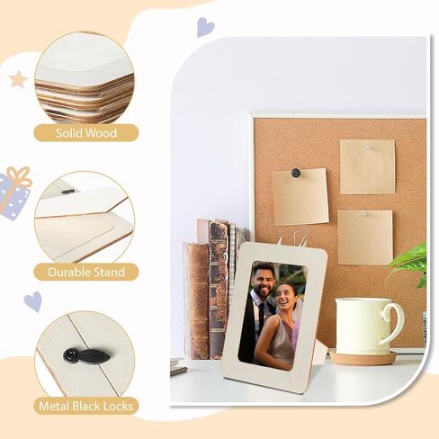 60 Pcs Wooden Picture Frames for Crafts, 4 x 6 inch DIY Wood Frame Bulk, Small Unfinished Standing Paintable Photo Frame for Home Birthday Party Wedding Decor in Saudi Arabia