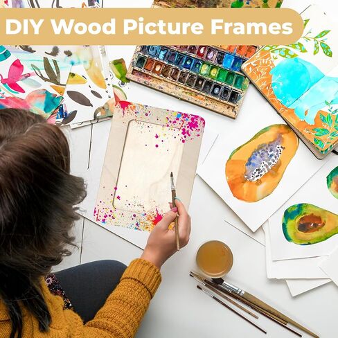 60 Pcs Wooden Picture Frames for Crafts, 4 x 6 inch DIY Wood Frame Bulk, Small Unfinished Standing Paintable Photo Frame for Home Birthday Party Wedding Decor in Saudi Arabia