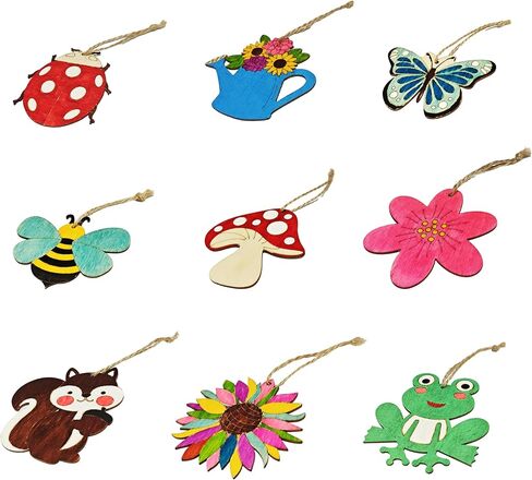 36 Pcs DIY Wooden Magnets, Unfinished Wood Dinosaur Animal Cutouts Ornaments for Crafts, Wooden DIY Paint Craft,Wood Discs Slices Dino Shapes Blank Hanging Embellishment for Kids Home Decor in Saudi Arabia