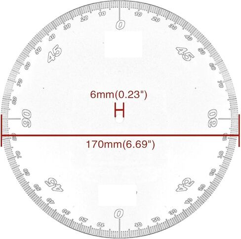 Engine Timing dial tool Timing Degree Wheel For 0.052 inch thick aluminum with 6 3/4 inch outside diameter and 6mm center hole in Saudi Arabia