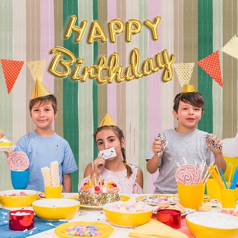 Crepe Paper Streamers Party Decorations - 6 Rolls Pink Green Gold Streamers, Crepe Paper Rolls for Birthday, Wedding and Party (1.8 Inch x 82 Ft/Roll) in Saudi Arabia