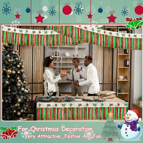 4 عبوات بطول 39 قدمًا من رقائق معدنية تطفو على موكب عيد الميلاد، كل منها بطول 10 أقدام × 15 بوصة أحمر وأخضر وفضي وأجراس بهرج ولافتات وتنانير طاولة على شكل إكليل لحفلات العودة للوطن بمقطورة عيد الميلاد (أجراس 4 عبوات) in Kuwait