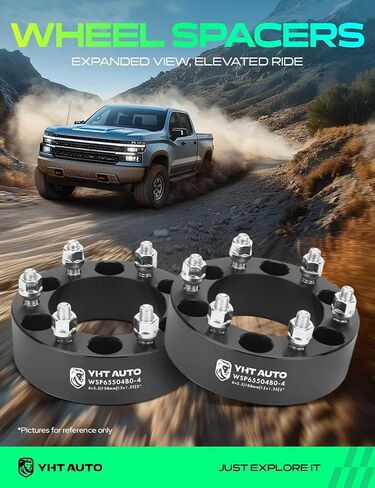 YHTAUTO 6x5.5 Wheel Spacers 2 inch Fits Infiniti, Nissan Models: Frontier, Pathfinder, Titan, Forged 6x139.7mm Tire Spacers 50mm with M12x1.25 Studs 108mm Hub Bore, Not Hubcentric, 2Pcs, Black in Saudi Arabia