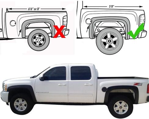 GRAND ORANGE Fender Flares 5.8' Short Bed Factory Style Compatible with 2007-2013 Chevy Silverado 1500 Crew Cab With 69.3" Bed Fleetside Models (Do not fit long bed models) Textured in Saudi Arabia