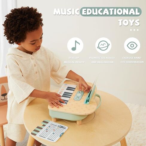 Wooden Baby Piano，18 Keys Digital Piano for Toddler ，Musical Toy Gift for Boys and Girls Over 2+ in Saudi Arabia