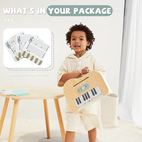 Wooden Baby Piano，18 Keys Digital Piano for Toddler ，Musical Toy Gift for Boys and Girls Over 2+ in Saudi Arabia