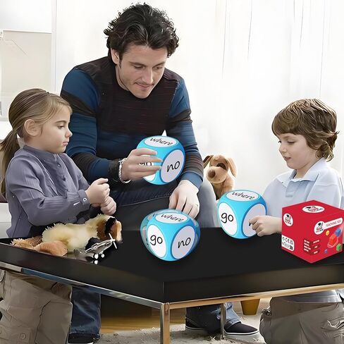 4 Inch DIY Blank Dice Set Foam Cubes Dry Erase Dice Math Cubes with 6 Pcs Blank Stickers Kindergarten Learning Activities Classroom Supplies (Blue) in Kuwait