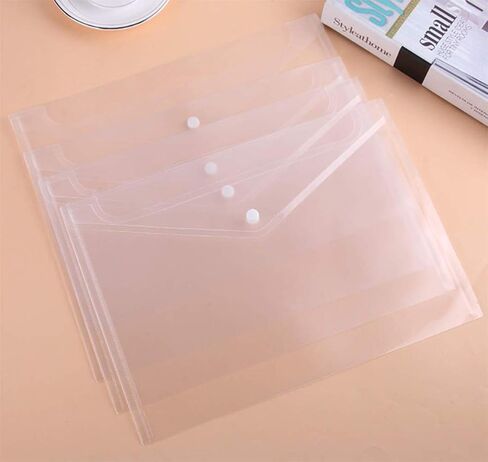 Poly Envelope, Clear Plastic Envelope Folder with Button Closure, 20PCS Document Envelopes,US Letter / A4 Size - Gtlzlz in Saudi Arabia