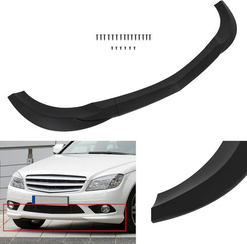 PP/Matte Black Front Bumper Lip Splitter Fit for 2011 for Mercedes-Benz C180/2010-2011 for Mercedes-Benz C200/2008-2009 for Mercedes-Benz C230/2010-2011 for Mercedes-Benz C250 Front Lip Spoiler in Saudi Arabia