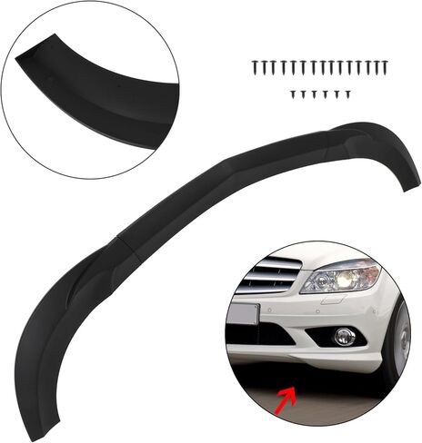 PP/Matte Black Front Bumper Lip Splitter Fit for 2011 for Mercedes-Benz C180/2010-2011 for Mercedes-Benz C200/2008-2009 for Mercedes-Benz C230/2010-2011 for Mercedes-Benz C250 Front Lip Spoiler in Saudi Arabia