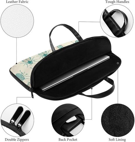 Leather Laptop Bag for Men Women, Beetle Pattern Design Printed 16.5 Inch Laptop Messenger Bags, Work Computer Bag Satchel Bag Best Gifts in Saudi Arabia