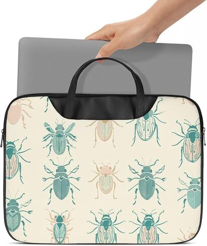 Leather Laptop Bag for Men Women, Beetle Pattern Design Printed 16.5 Inch Laptop Messenger Bags, Work Computer Bag Satchel Bag Best Gifts in Saudi Arabia