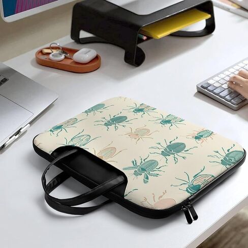 Leather Laptop Bag for Men Women, Beetle Pattern Design Printed 16.5 Inch Laptop Messenger Bags, Work Computer Bag Satchel Bag Best Gifts in Saudi Arabia