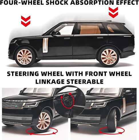 Car Toys for Boys 1/18 Diecast Cars Compatible with Land Rover Range Rover Model Car Kits Collection,Metal Off-Road SUV Toy Car with Light and Sound,Cars for Kids Ages 3-5（Black） in Kuwait