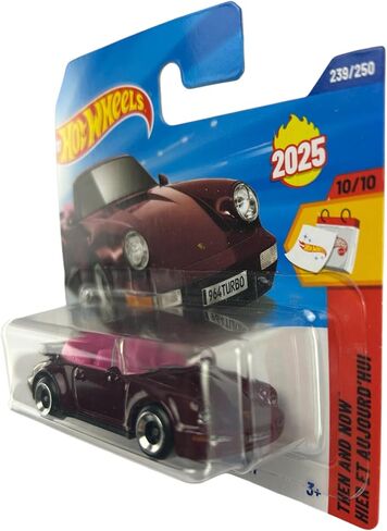 Hot Wheels Porsche 911 Turbo Cabriolet (964) Bordeaux HYW37 - Licensed Porsche Model - Then and Now 2025 - 1:64 in Saudi Arabia