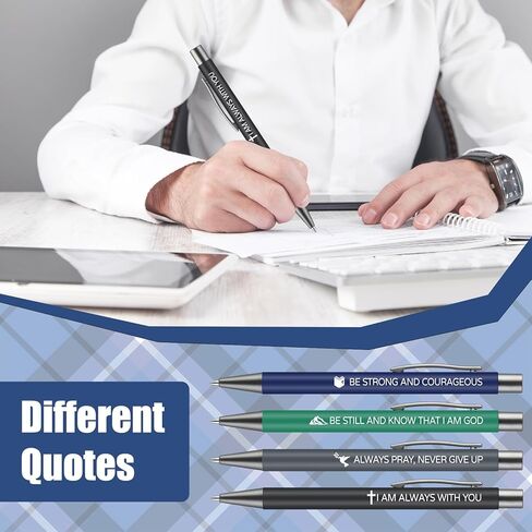 Ctosree 4 Pcs Christmas Fancy Pen Gift Set for Men Black Ink Ballpoint Pens & Gift Box with Cards for Men Job Gratitude Motivation Birthday Office Writing Gifts Occupations Enthusiasts(Bible) in Saudi Arabia
