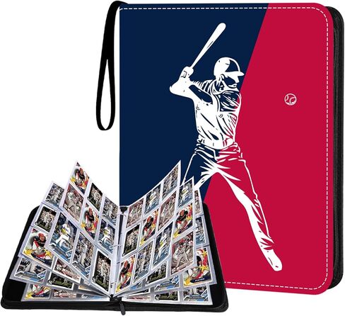 Hockey Card Binder 900 Pockets, 50 Sleeves Trading Card Holder Album, 3-Ring Zippered Sports Card Organizer Display Storage Protectors, Gift for Hockey Card Collectors in Saudi Arabia