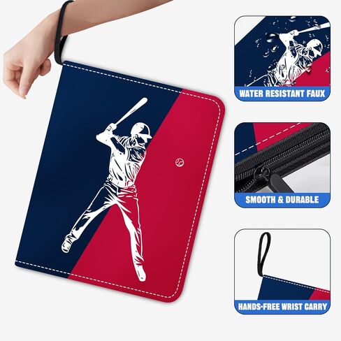 Hockey Card Binder 900 Pockets, 50 Sleeves Trading Card Holder Album, 3-Ring Zippered Sports Card Organizer Display Storage Protectors, Gift for Hockey Card Collectors in Saudi Arabia
