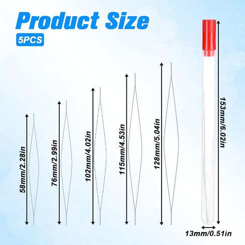 5 قطع إبر الديكور 5 أحجام البذور الخرز إبرة العين الكبيرة الديكور الإبر مع إبرة زجاجة الخرز التطريز للأساور الحرفية وصناعة المجوهرات in Kuwait
