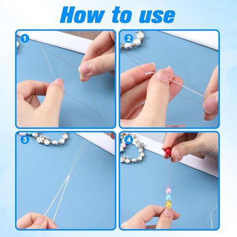 5 قطع إبر الديكور 5 أحجام البذور الخرز إبرة العين الكبيرة الديكور الإبر مع إبرة زجاجة الخرز التطريز للأساور الحرفية وصناعة المجوهرات in Kuwait