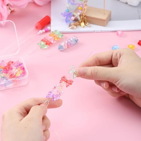 5 قطع إبر الديكور 5 أحجام البذور الخرز إبرة العين الكبيرة الديكور الإبر مع إبرة زجاجة الخرز التطريز للأساور الحرفية وصناعة المجوهرات in Kuwait