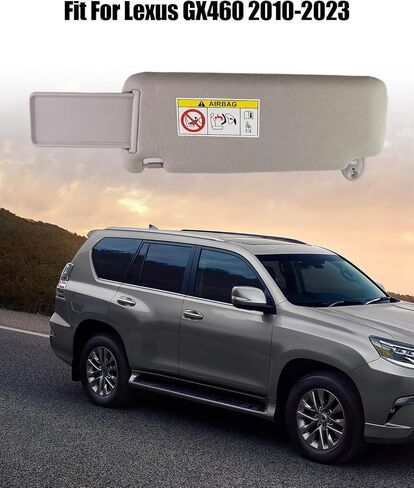 Passenger Side Sun Visor Fit for Lexus GX460 2010-2023, Front Right Sun Shade Replace 74310-60D21-A0 7431060D21A0, Gray Sun Protection Shade with Makeup Mirror in Saudi Arabia