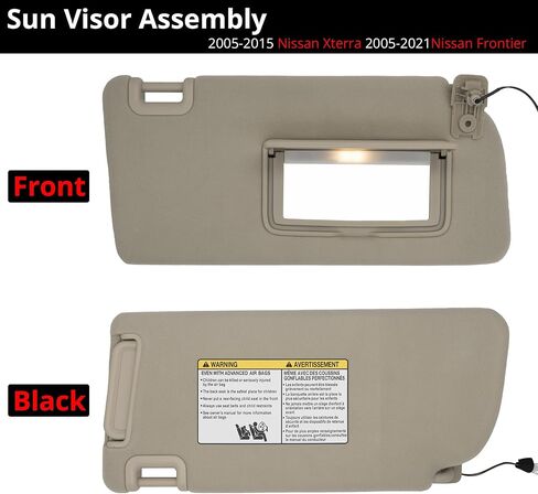 Sun Visor Fits for 2005-2015 Nissan Xterra 2005-2021 Nissan Frontier Left Driver Side with Light Replace# 96401- EA001 Beige in Saudi Arabia
