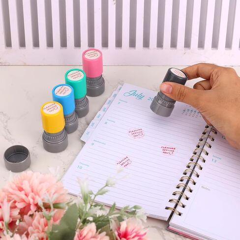 3pcs Pleasure Serving You Stamps, Server Stamps for Checks Stationery Stamp Self Ink Stamp for Service Work (Pink, Green, Yellow) in Saudi Arabia