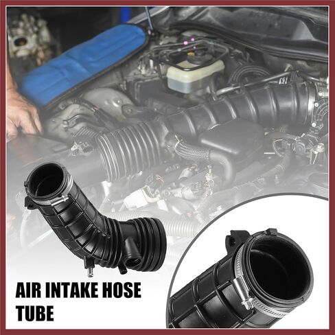 Air Cleaner Intake Hose Tube with Clamps 17228-RBB-A00 - Car - Engine Filter Air Intake Duct Hose Tube - for Acura TSX 2.4L L4 Gas 2006-2008 Rubber Black - 1Pc Replace Parts in Saudi Arabia