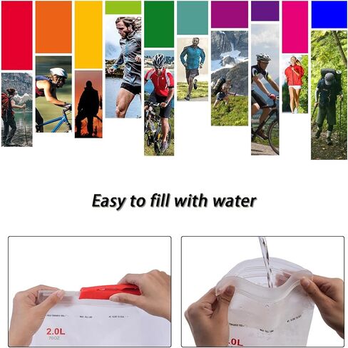 Hydration Bladder 2 Liter,Leak Proof Water Reservoir with Insulated Sleeve, BPA Free Military Water Storage Bladder Bag Hydration Pack Replacement,Great for Bicycling Hiking Camping Hunting Running in Saudi Arabia